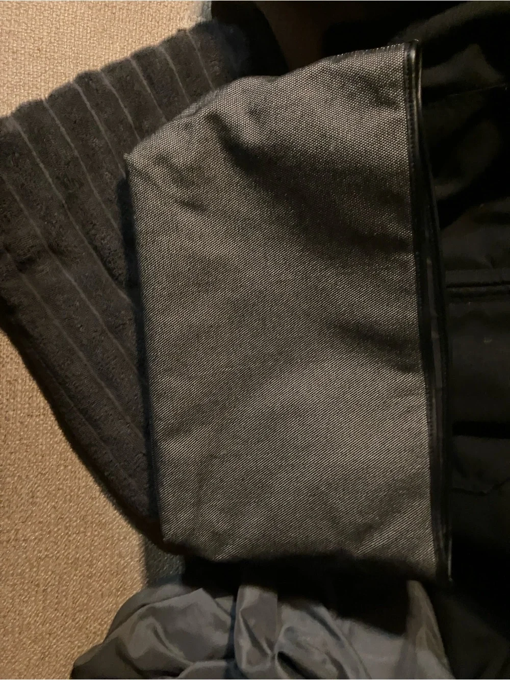 Coach purse , dark gray , top zip with shoulder strap , like new